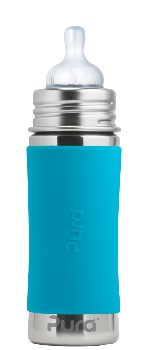 Pura Kiki Stainless Steel Baby Bottle 5 Oz Newborn Silicone Nipple