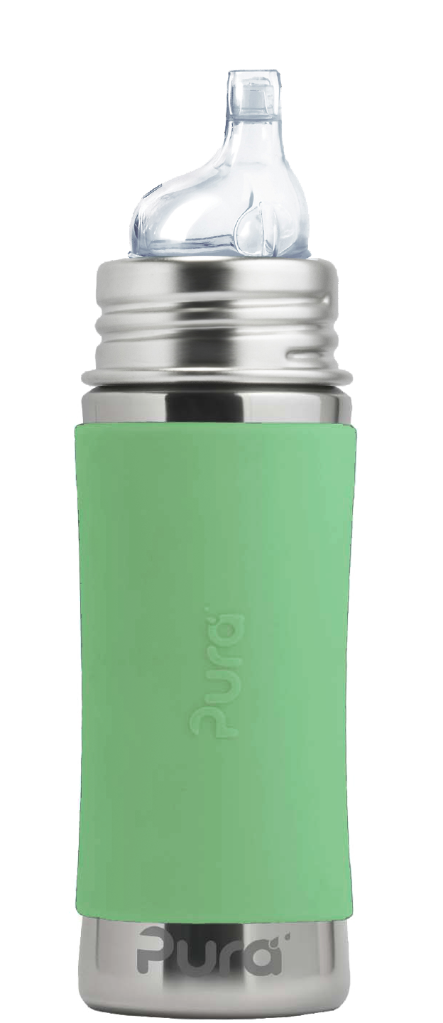 Pura Stainless Moss Kiki™ 11oz Sippy Bottle